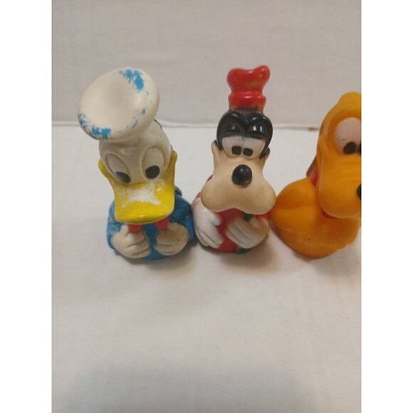 Vtg 1970's Disney Rubber Finger Puppets Donald Duck Pluto Goofy Lot - Picture 2 of 4